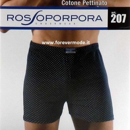 6 Boxer uomo Rossoporpora o Dolceluna in cotone pettinato cravatta con apertura bottone