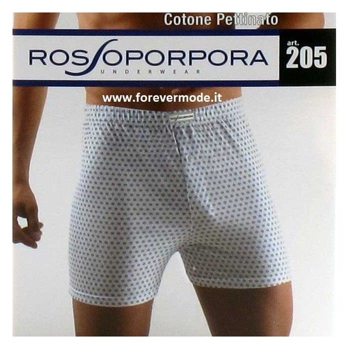 6 Boxer uomo Rossoporpora o Dolceluna in cotone pettinato cravatta con apertura bottone