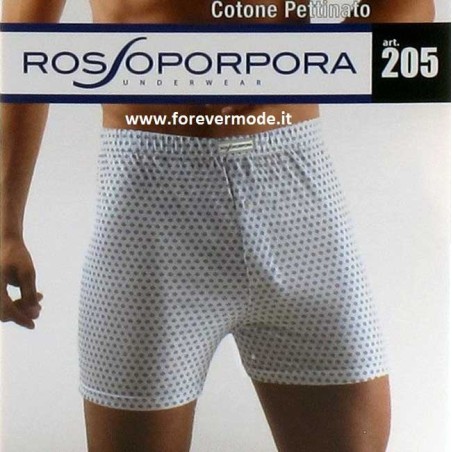 6 Boxer uomo Rossoporpora o Dolceluna in cotone pettinato cravatta con apertura bottone