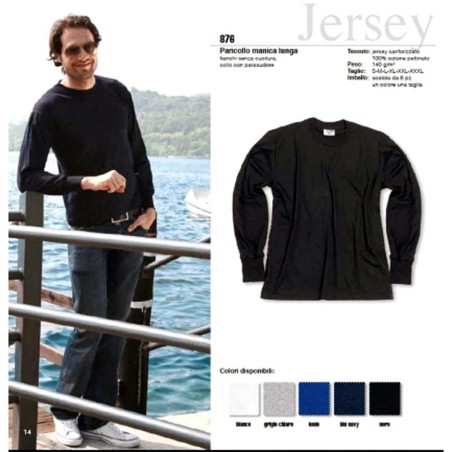 T-shirt maglia uomo Effepi manica lunga a girocollo in puro cotone