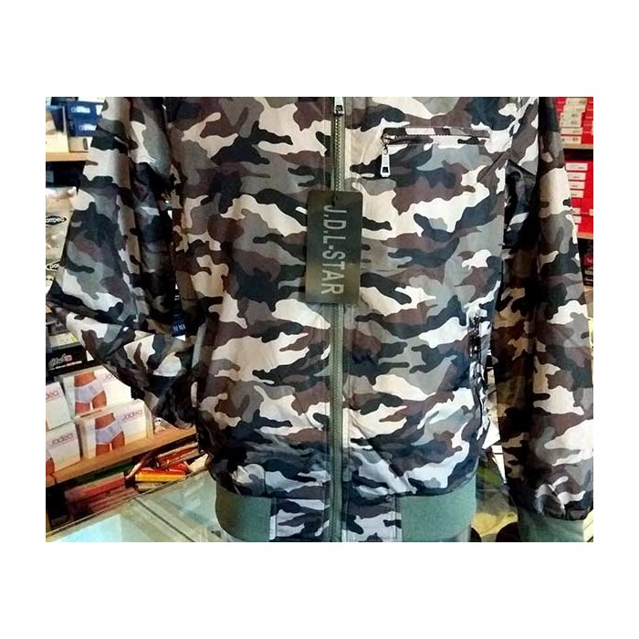 Giubbotto uomo Star mimetico 3 tasche, anti pioggia e vento