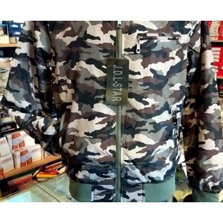 Giubbotto uomo Star mimetico 3 tasche, anti pioggia e vento
