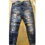 Jeans uomo Baci & Abbracci moda con rotture foderate e sbiaditure