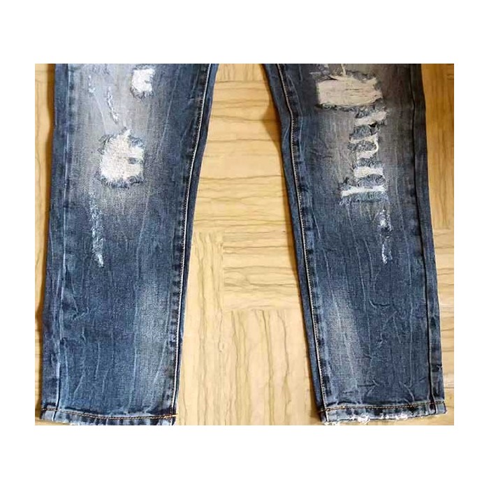 Jeans uomo Baci & Abbracci moda con rotture foderate e sbiaditure