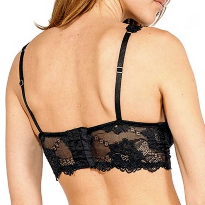 Reggiseno Lormar Bralette tutto pizzo con coppe push up invisibili gel