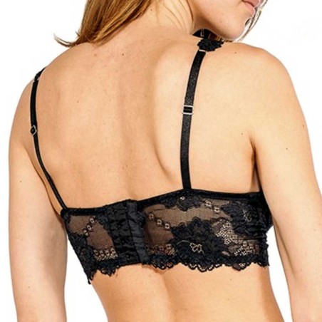 Reggiseno Lormar Bralette tutto pizzo con coppe push up invisibili gel