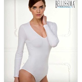 Body donna Bellissima manica lunga con scollatura in microfibra