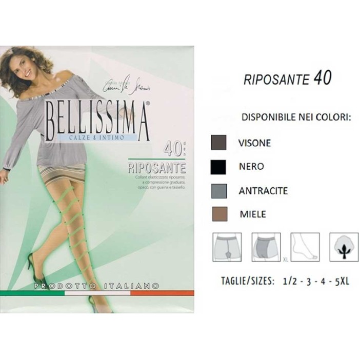 3 Collant donna Bellissima riposanti a compressione graduata 40 denari