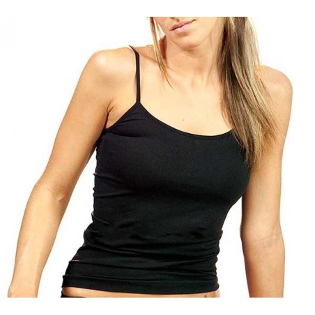 Canotta donna C&C a spalla stretta in microfibra senza cuciture