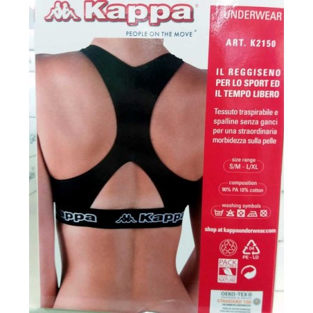 Reggiseno donna Kappa sportivo incrociato in microfibra senza ganci