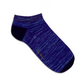 Calzino uomo Matignon corto in cotone a righe con logo stampato