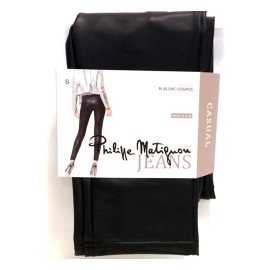 Leggings donna Matignon in eco pelle elasticizzata con tasche dietro 2