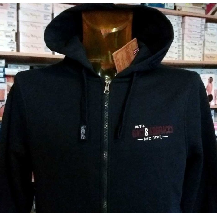 Felpa uomo Baci & Abbracci in cotone con stampa, tasche e cappuccio