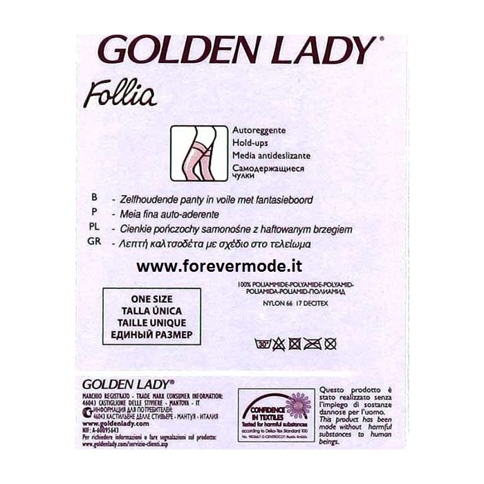 10 Paia Autoreggenti donna Golden Lady 20 con bordo ricamato