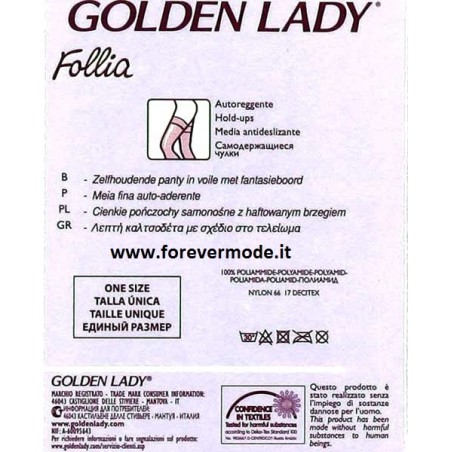 10 Paia Autoreggenti donna Golden Lady 20 con bordo ricamato