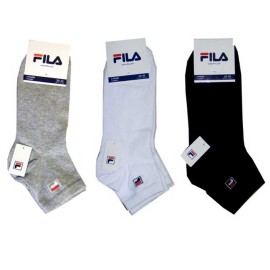 3 Calzini uomo Fila bassi in cotone elasticizzato con logo ricamato
