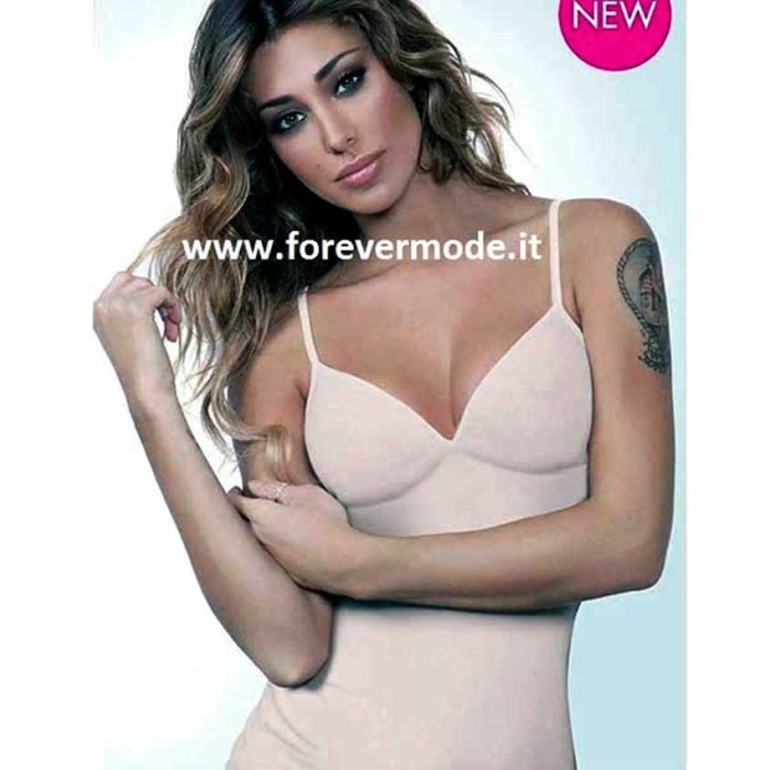 Canottiera donna Jadea spalla stretta in cotone con forma del seno