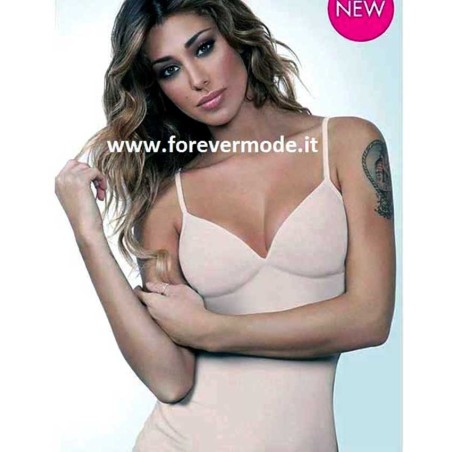 Canottiera donna Jadea spalla stretta in cotone con forma del seno