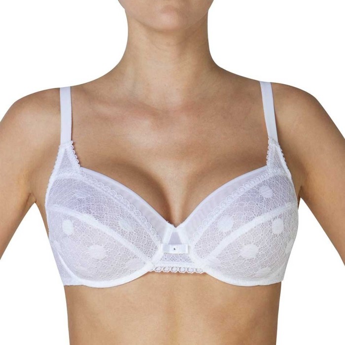 Reggiseno donna Lepel non imbottito con ferretto 3D in tulle e pizzo pois