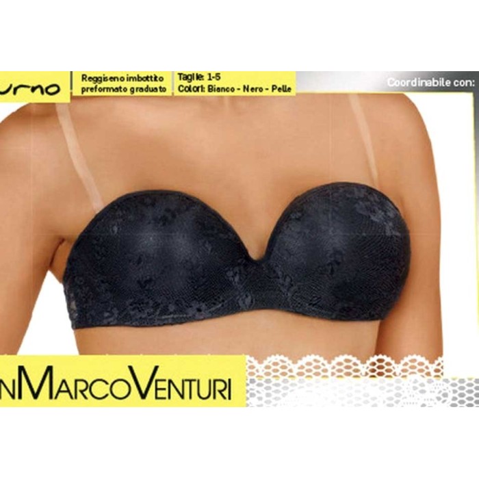 Reggiseno donna Gian Marco Venturi imbottito a fascia in pizzo con ferretto