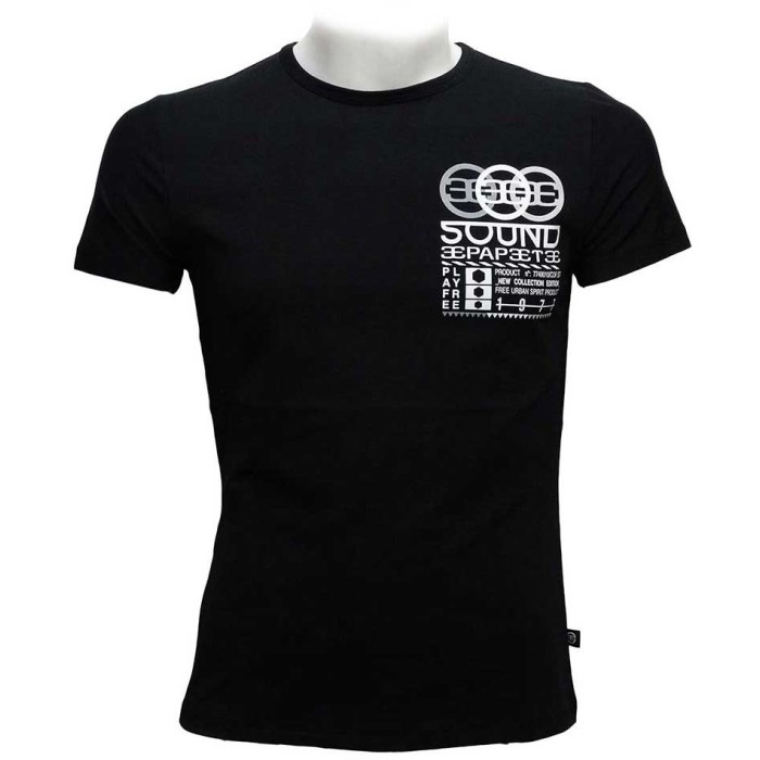 T-shirt maglia uomo Papeete manica corta a girocollo in cotone con stampa e logo