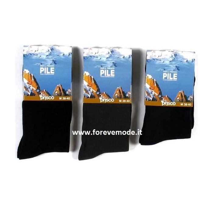 6 Calze uomo Prisco lunghe in leggero e caldo pile termico