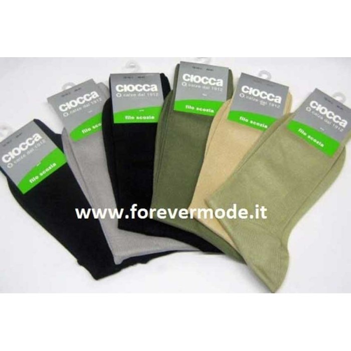 6 Paia di Calze uomo Ciocca lunghe in filoscozia a costine fine 1/1