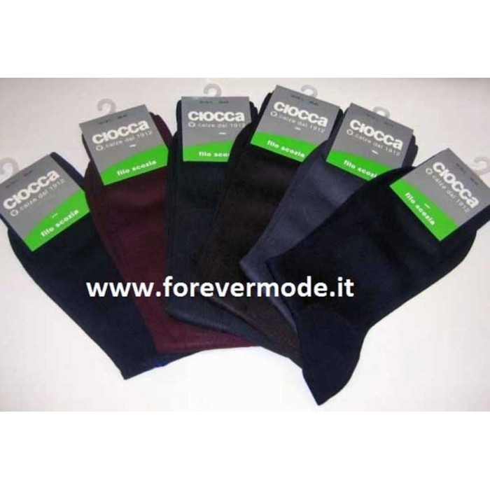 6 Paia di Calze uomo Ciocca lunghe in filoscozia a costine fine 1/1