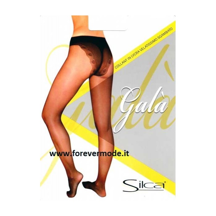 Collant donna Silca Galà 15 corpino sgambato effetto pizzo
