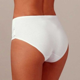 Slip culotte donna Emy in cotone leggermente contenitiva con pizzo 2
