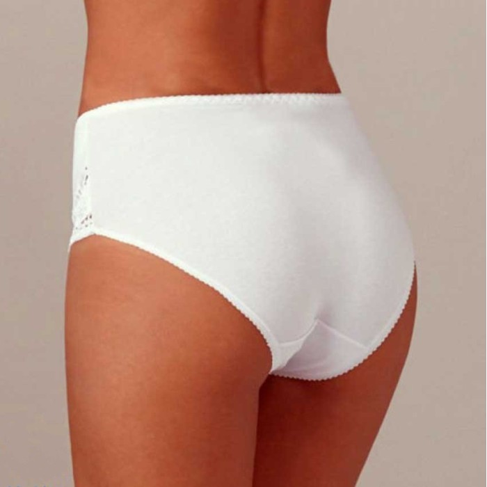 Slip culotte donna Emy in cotone leggermente contenitiva con pizzo