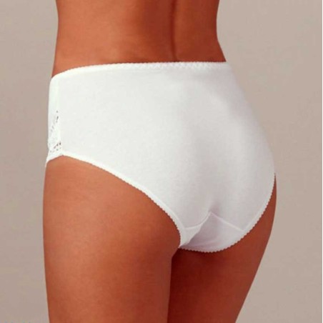 Slip culotte donna Emy in cotone leggermente contenitiva con pizzo