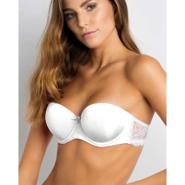 Reggiseno donna SieLei fascia imbottita con ferretto e dorsali in pizzo