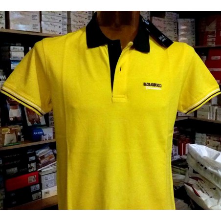 Polo uomo Baci & Abbracci con logo, retro collo e giro manica rigati