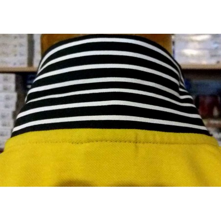 Polo uomo Baci & Abbracci con logo, retro collo e giro manica rigati